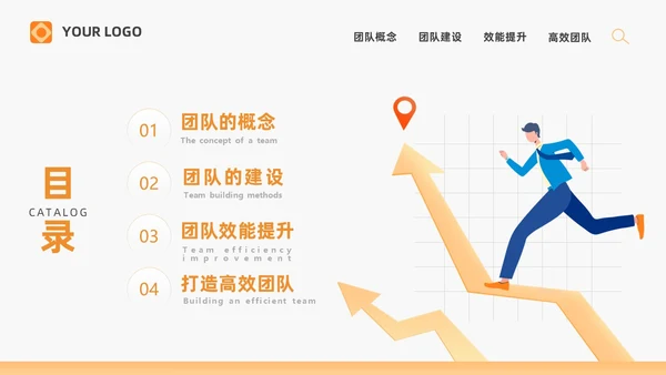 橙色打造高绩效团队绩效考核团队管理通用PPT团队建设