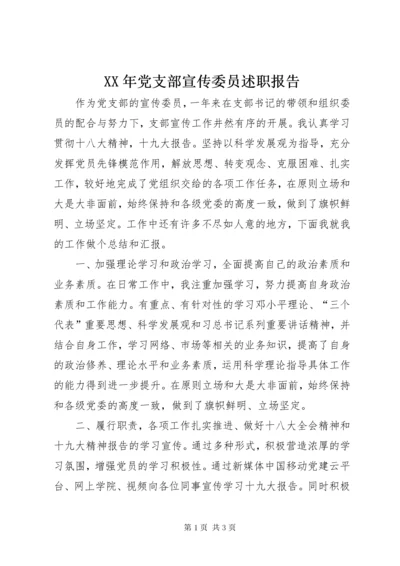 XX年党支部宣传委员述职报告.docx