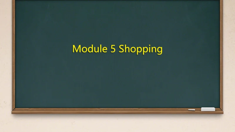 Module 5 Shopping Module5 本模块综合与测试