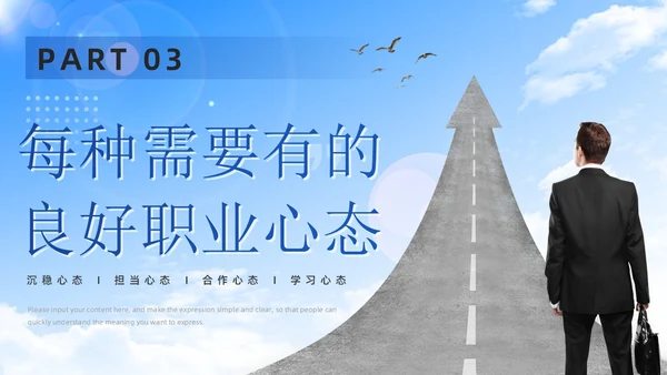 蓝色简约商务企业团队管理培训工作汇报八大心态培训PPT模板