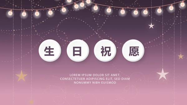 紫色生日快乐电子相册动态PPT模板