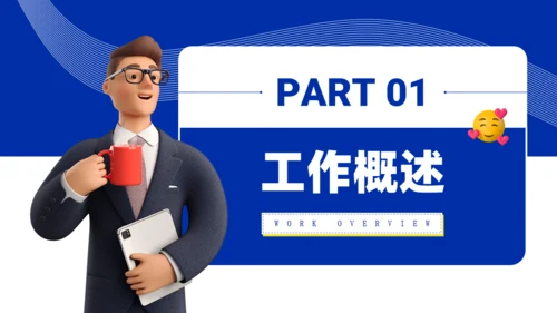 3D商务人士季度工作汇报总结通用PPT模板