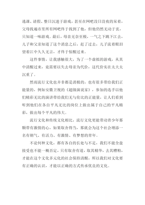 传统文化与流行文化之思作文900字.docx