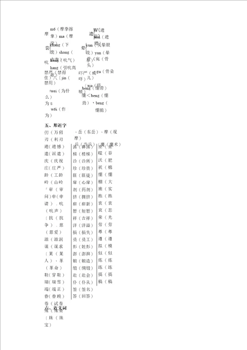 2020年部编语文小学五年级下册期末复习合集