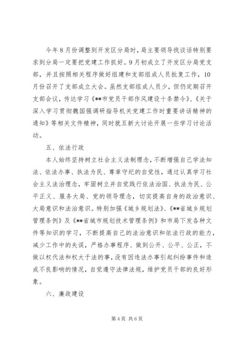 开发区规划分局个人工作总结.docx