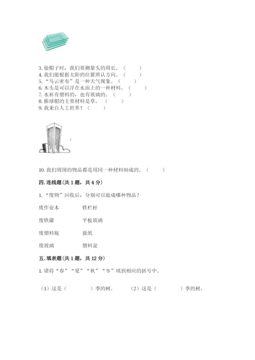 教科版二年级上册科学期末考试试卷（易错题）.docx