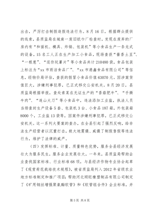 县质监局工作报告材料.docx