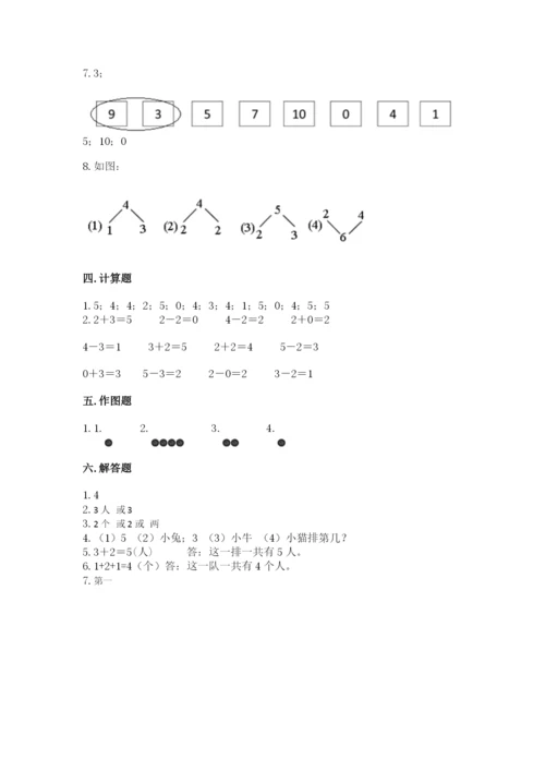 人教版一年级上册数学期中测试卷精品【全国通用】.docx