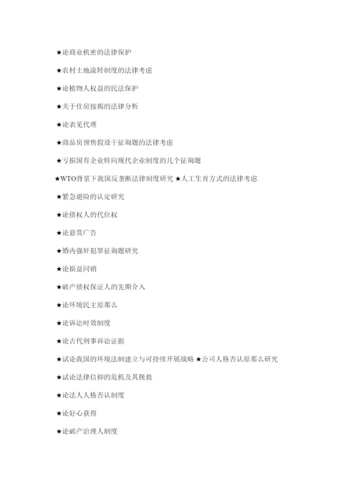 【精编】法学论文题目精选.docx