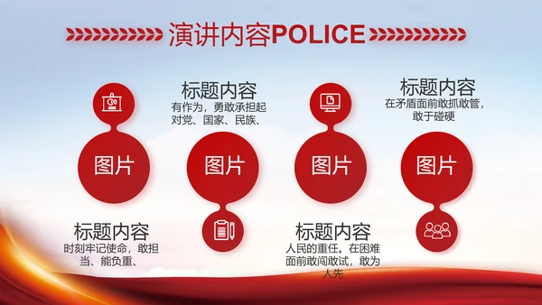 大气公安民警述职报告工作总结PPT动态模板