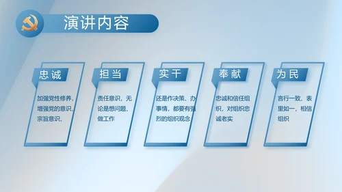 蓝色大气党务干部述职报告动态PPT
