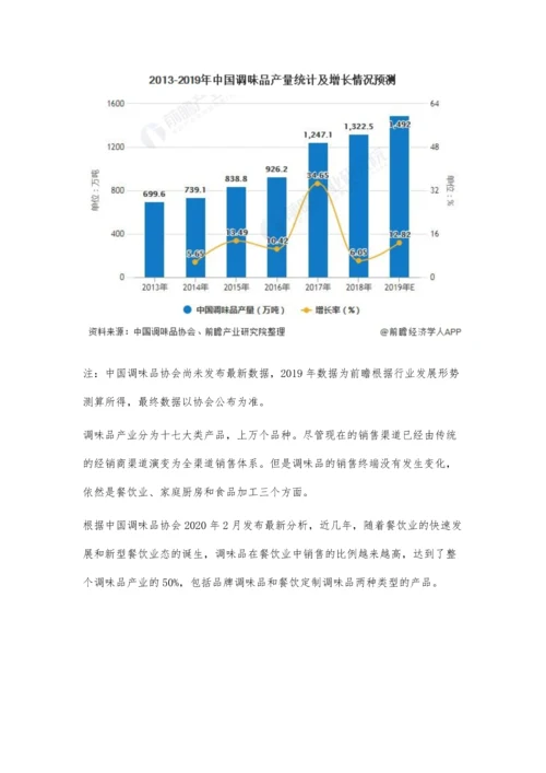 中国调味品行业市场分析销售收入有望突破千亿元-龙头企业优势明显.docx