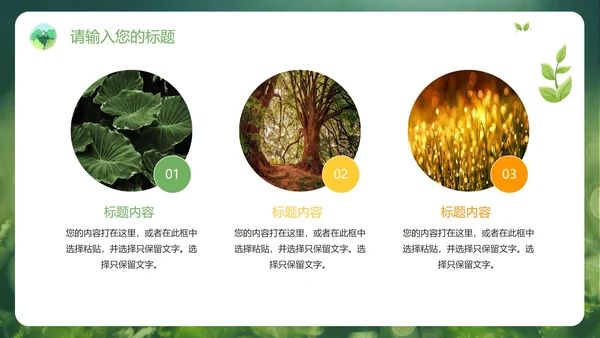 绿色实景草地低碳环保教学PPT模板