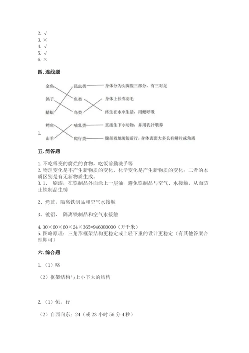 教科版科学六年级下册期末测试卷附答案（巩固）.docx