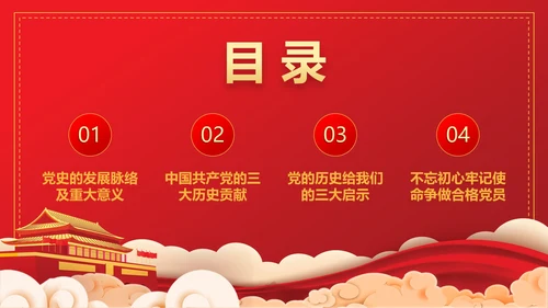 热烈庆祝建党100年红色基因不忘初心通用PPT