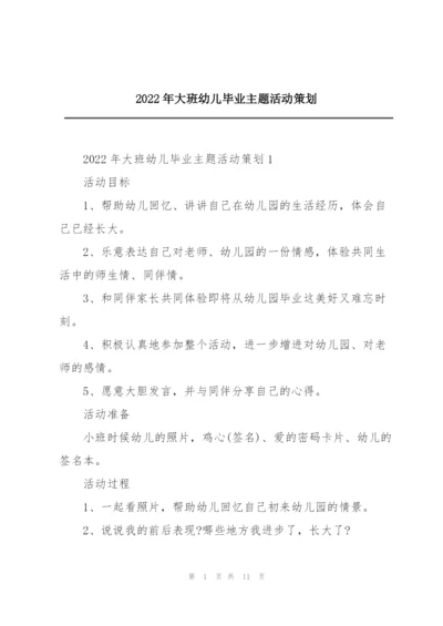 2022年大班幼儿毕业主题活动策划.docx