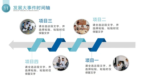 大事记时间轴图文样式PPT模板