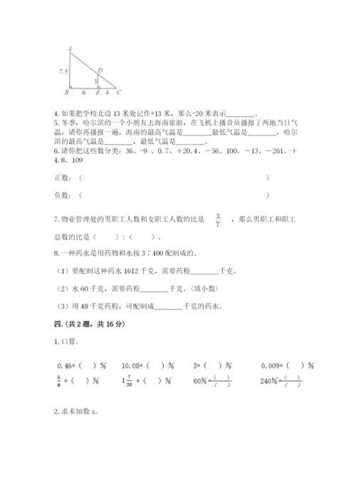 人教版六年级数学下学期期末测试题及完整答案【全优】.docx