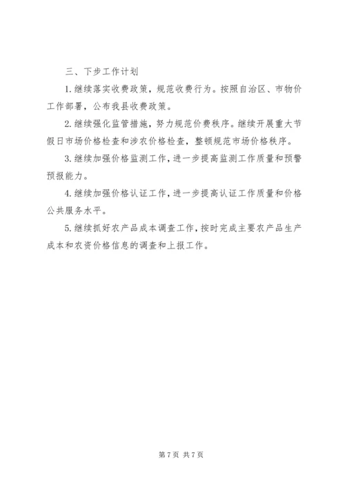 物价局201X年工作总结及下一步工作计划.docx