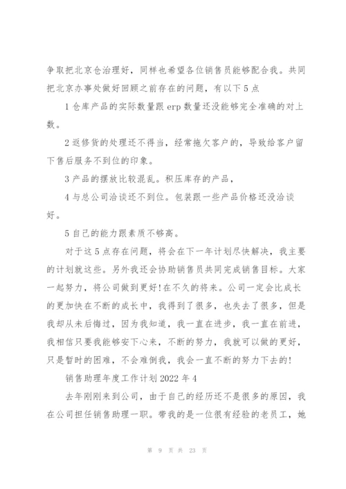 销售助理年度工作计划2022年5篇.docx