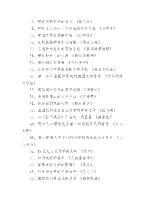 经典古今中外名著文学目录.docx