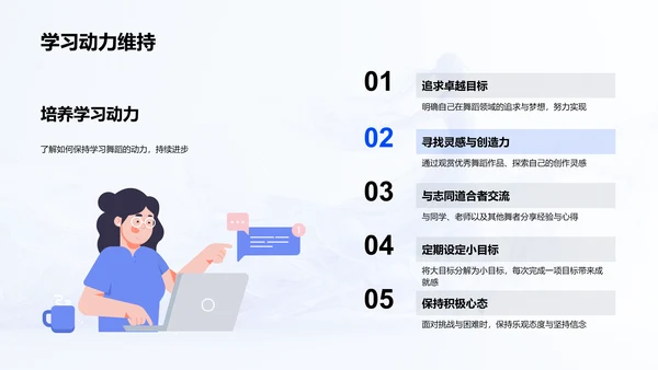 舞蹈学习教学报告PPT模板