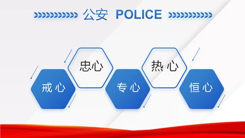 蓝色大气司法警察公安工作汇报动态PPT模板