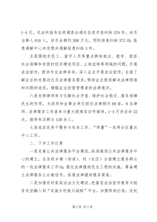 司法局服务经济社会发展工作汇报.docx