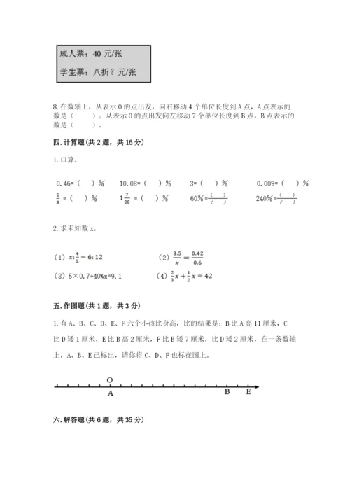 冀教版小学六年级下册数学期末综合素养测试卷及答案（精选题）.docx