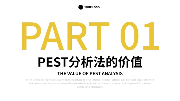 彩色极简PEST分析法企业培训PPT模板