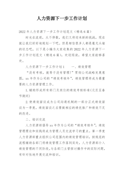 人力资源下一步工作计划.docx