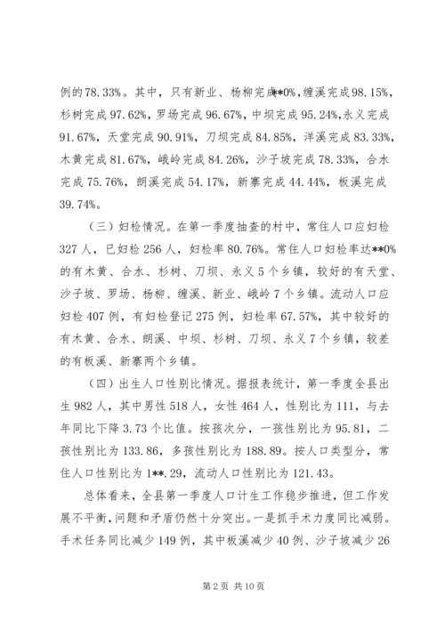 副县长在全县人口计生工作调度会议上的讲话.docx