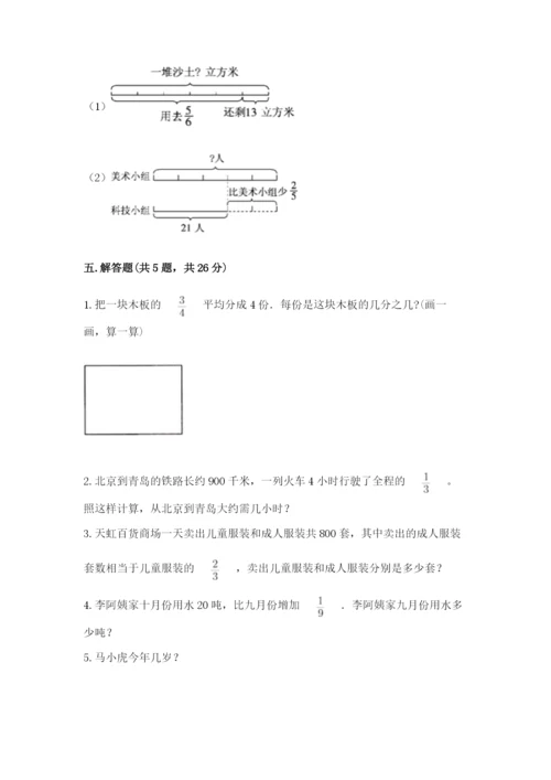 冀教版五年级下册数学第六单元 分数除法 测试卷精品（网校专用）.docx