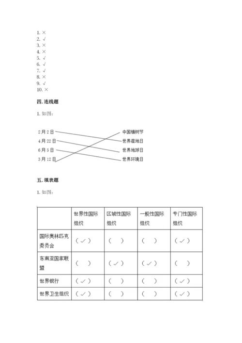 部编版道德与法治六年级下册期末测试卷及完整答案（各地真题）.docx