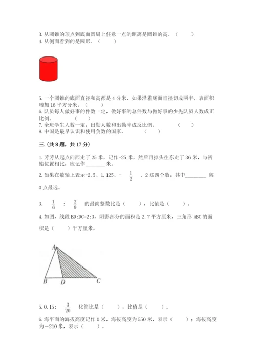 小学数学六年级下册竞赛试题附参考答案【考试直接用】.docx