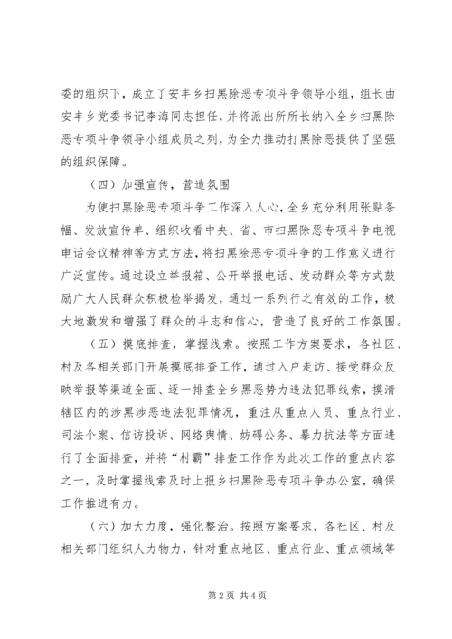 安丰乡扫黑除恶专项斗争工作情况汇报 (2).docx