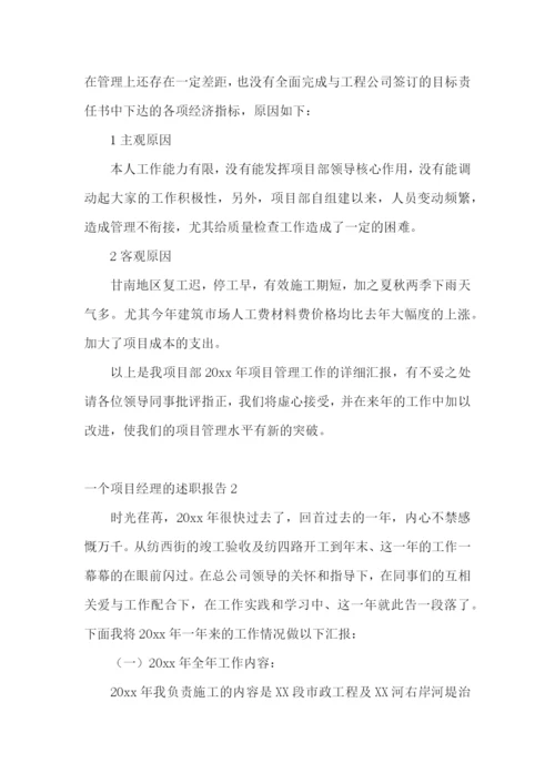 一个项目经理的述职报告7篇.docx