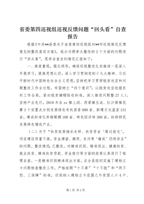 省委第四巡视组巡视反馈问题“回头看”自查报告.docx