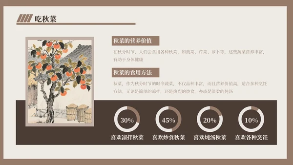 褐色中国风秋分历史与习俗探秘PPT模版