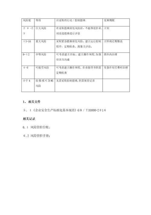 风险评价与控制管理制度