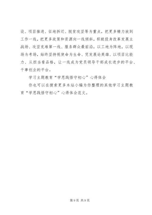 学习主题教育“学思践悟守初心”心得体会.docx