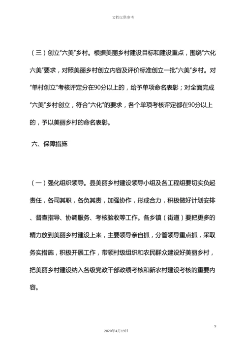 县美丽乡村实施方案.docx