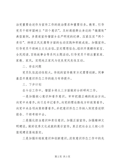 乡镇意识形态工作四季度分析研判报告.docx