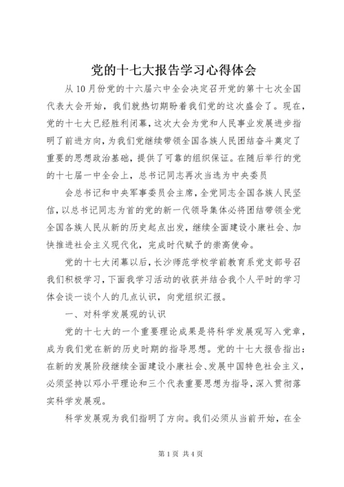 党的十七大报告学习心得体会.docx