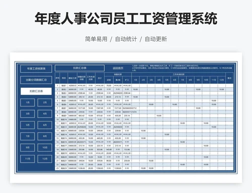 年度人事公司员工工资管理系统