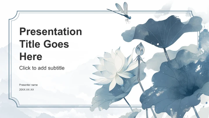 蓝色复古风年中目标完成情况汇报PPT主题