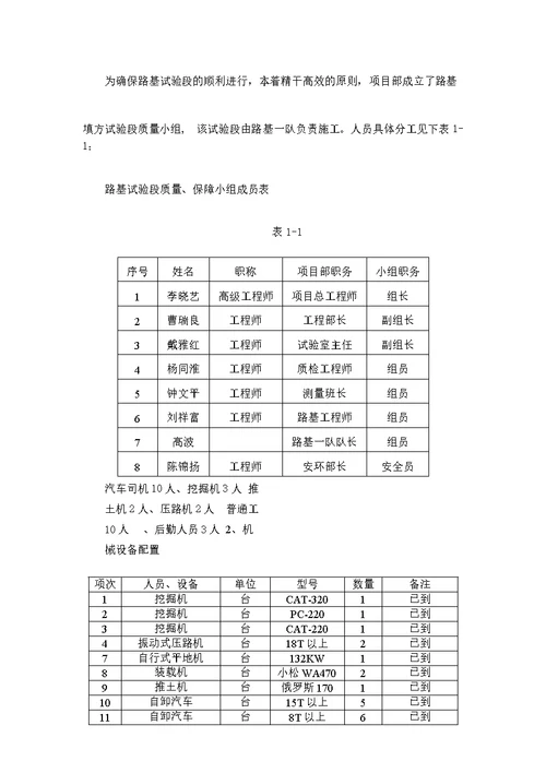 路基填方试验段施工方案