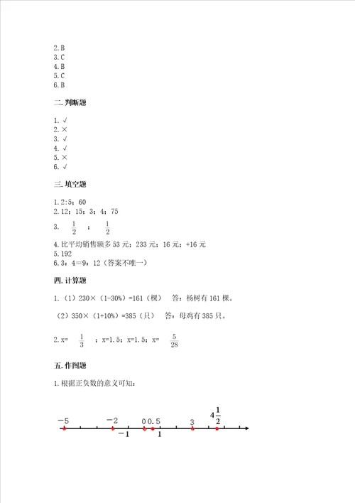 小学六年级下册数学期末卷（突破训练）word版