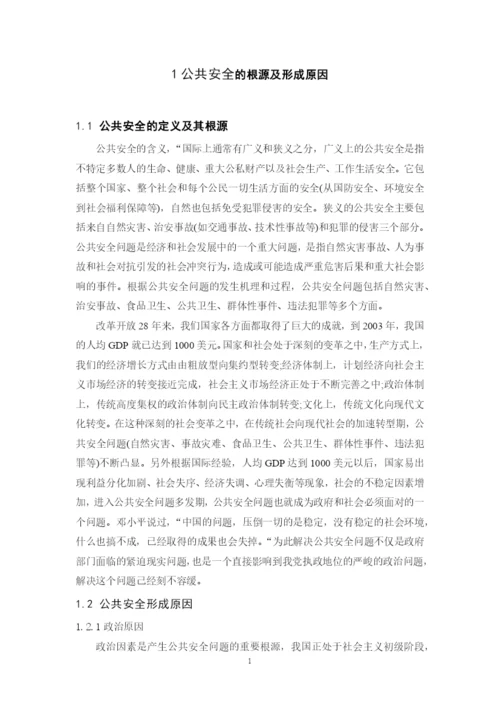 浅议公共安全毕业论文.docx