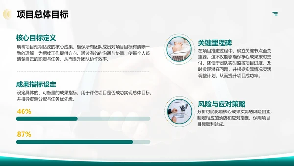 绿色商务风项目中期进展与汇报PPT模板
